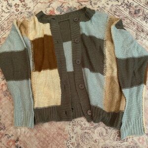 Cool colored cardigan